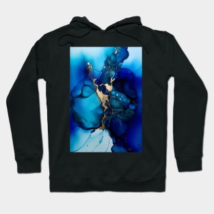 Aqua Aurora - Abstract Alcohol Ink Art Hoodie